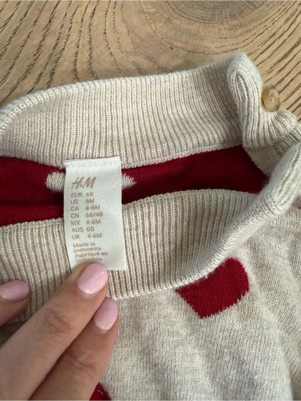H&M Cream and Red Heart Baby Sweater Set